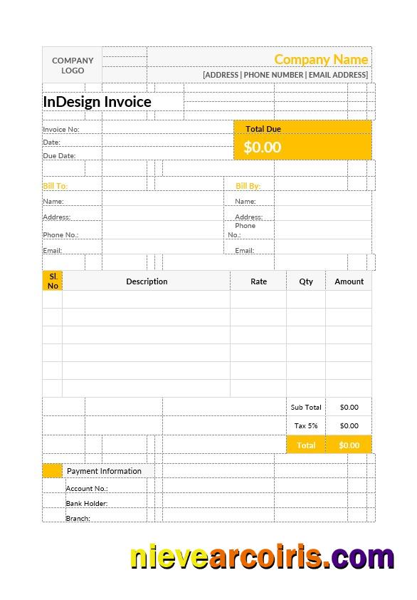 Indesign Invoice